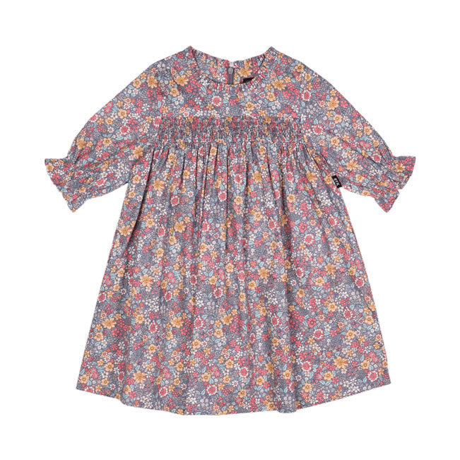 Rock Your Baby Deep Blue Floral Smock Dress