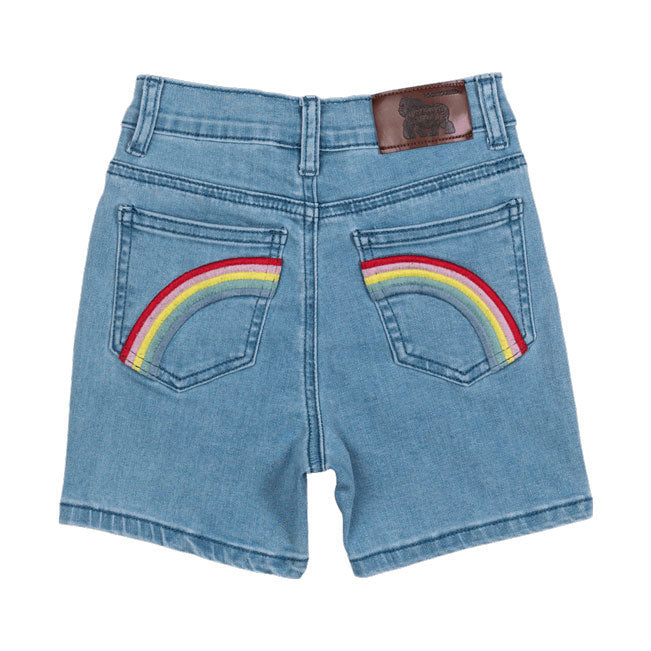 Rock Your Baby Washed Blue Denim Mum Shorts