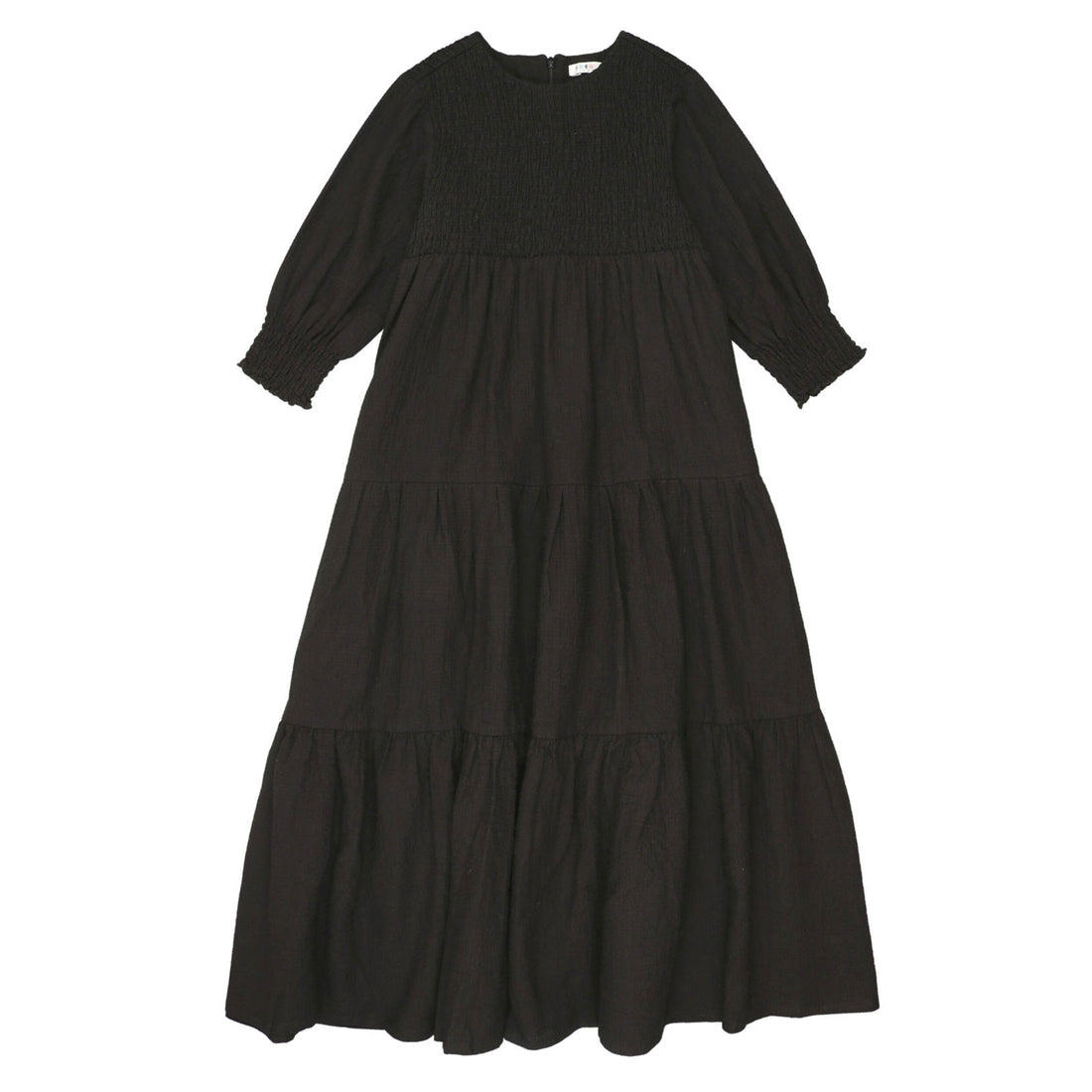 Coco Blanc Black Smocked Robe