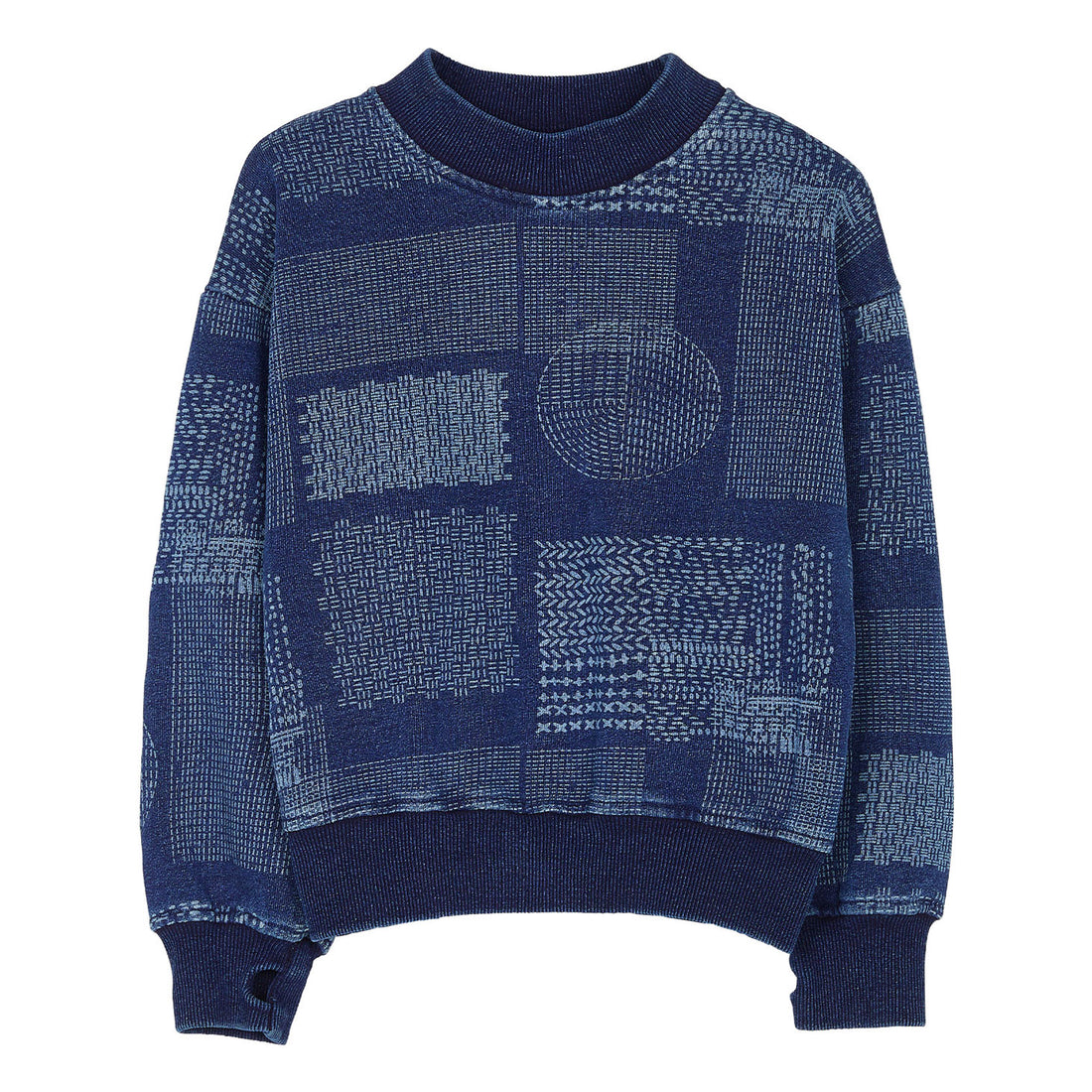 Finger in the Nose Weekly Indigo Sashiko Sweater