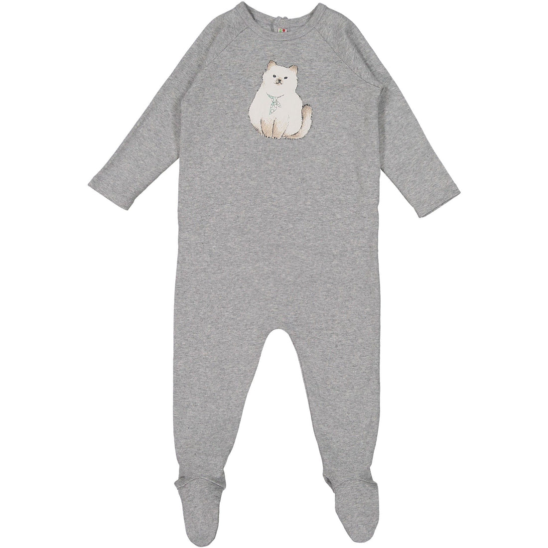 Bonpoint Rompers and Bodysuits Bonpoint Grey Cat Stretchie