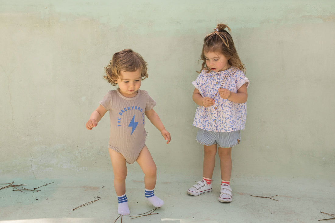 Piupiuchick Light Brown Texured Jersey Bodysuit