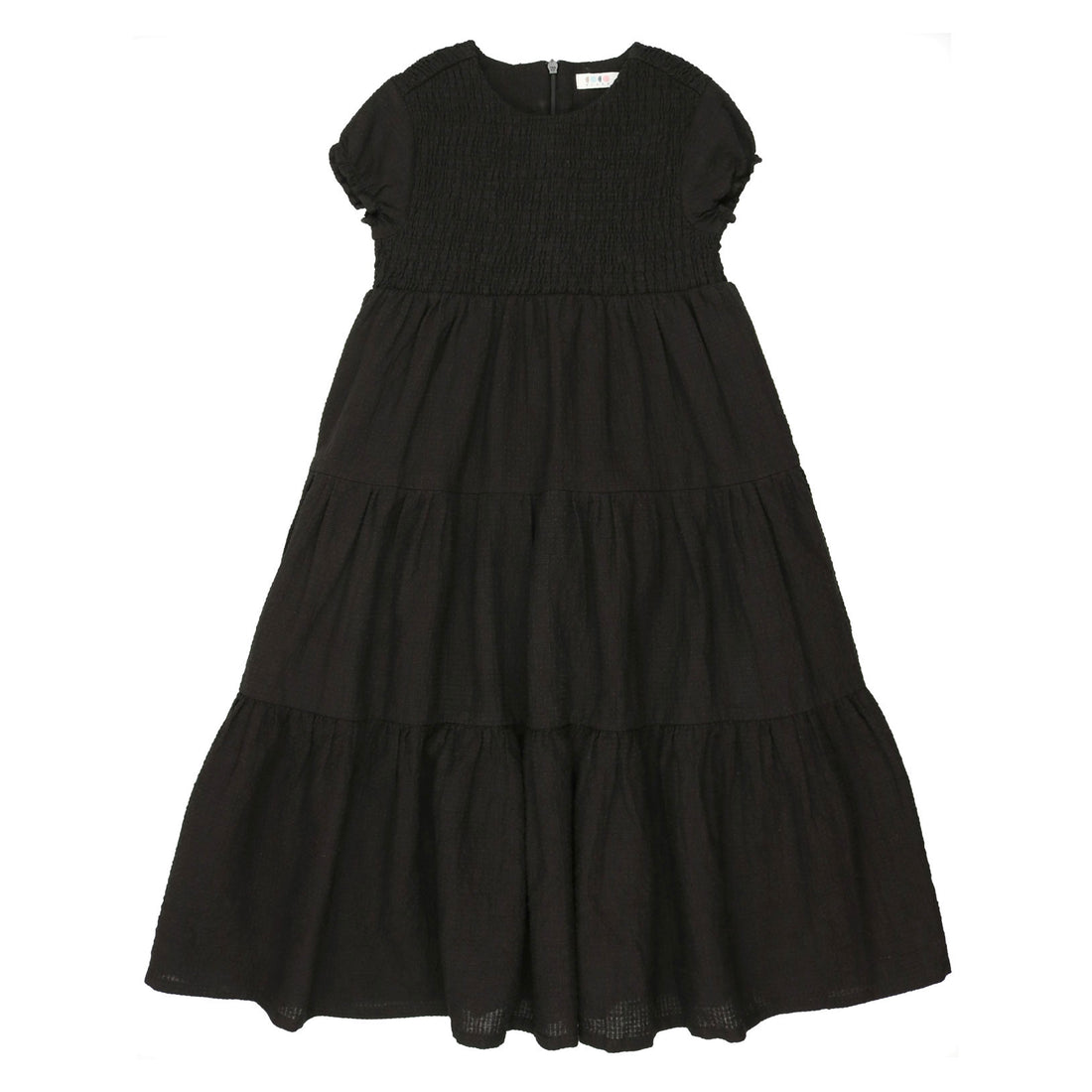 Coco Blanc Black Smocked Robe