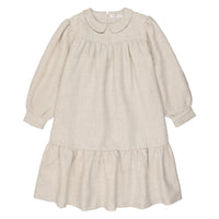 Coco Blanc Oatmeal Woven Peter Pan Dress