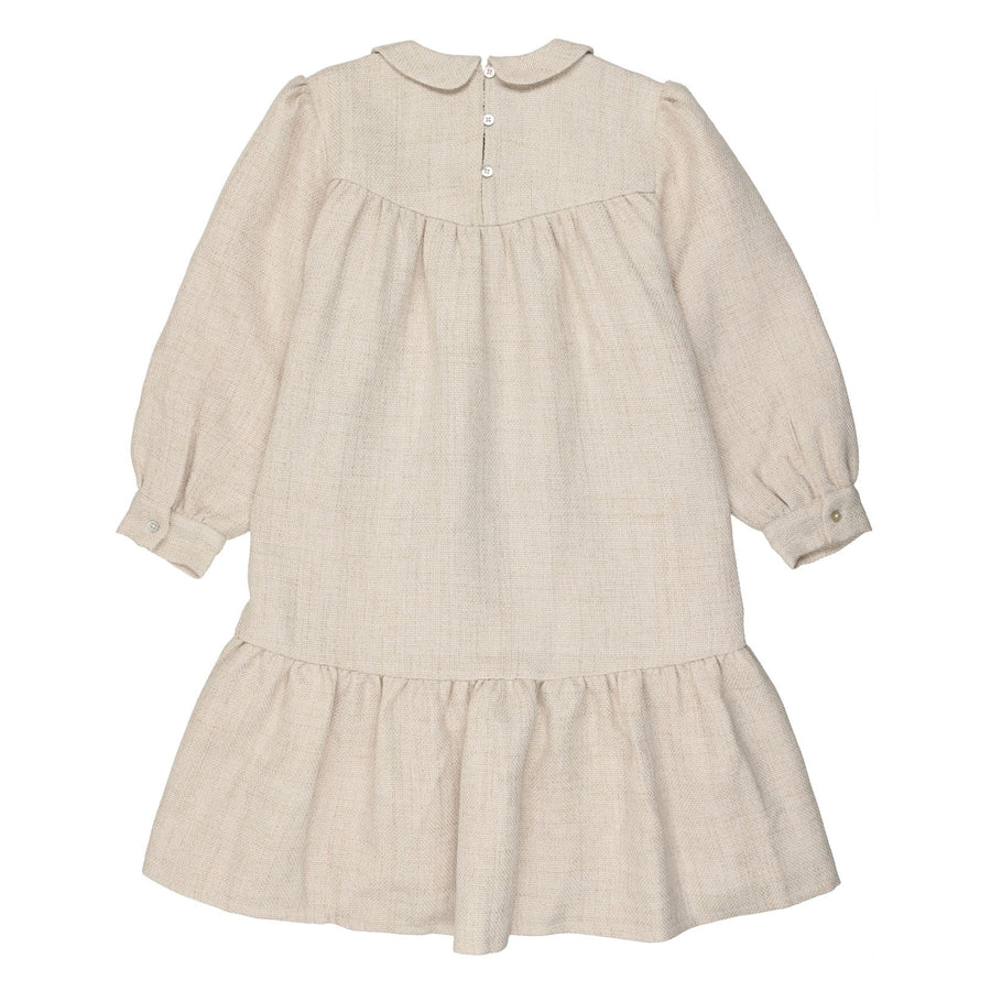 Coco Blanc Oatmeal Woven Peter Pan Dress