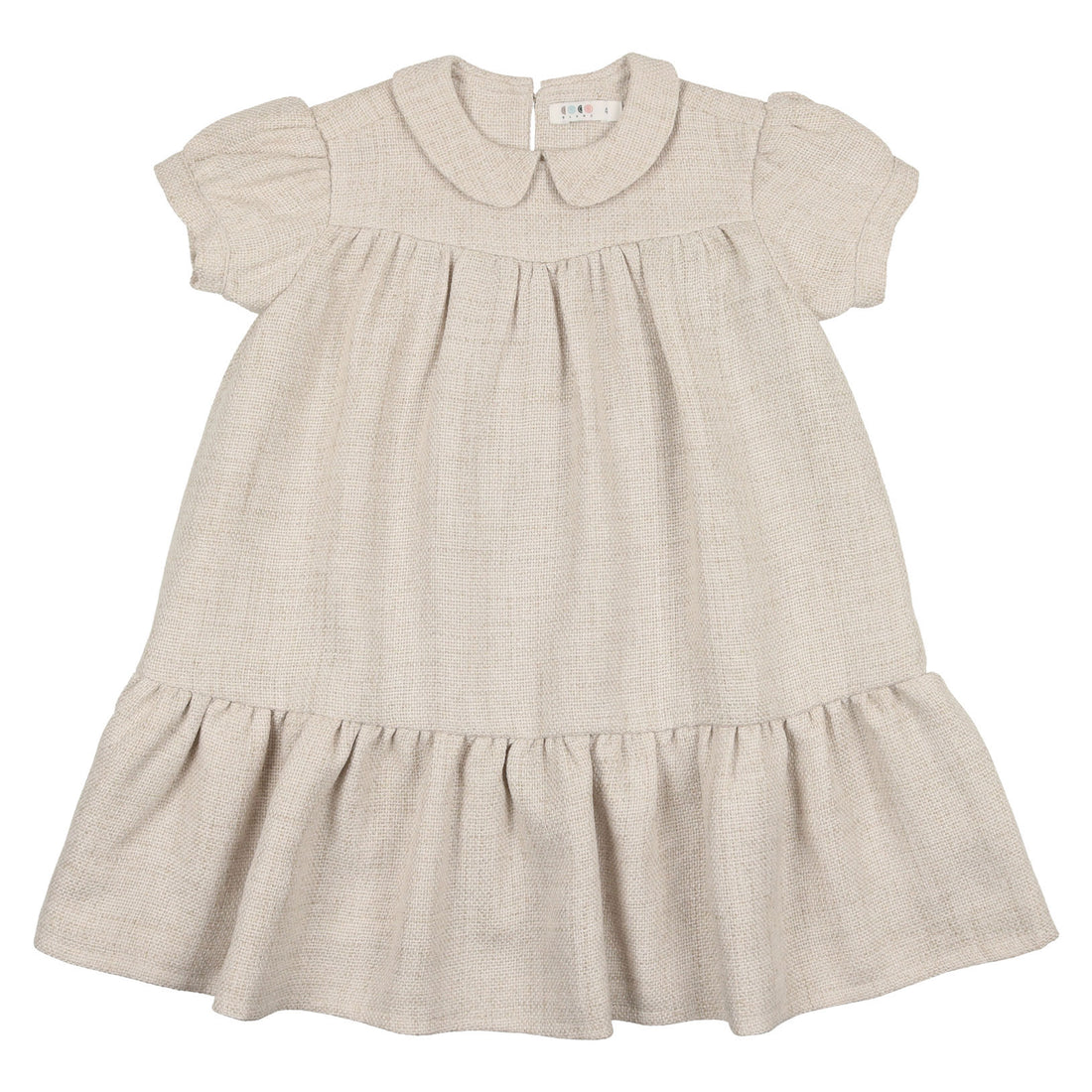 Coco Blanc Oatmeal Woven Peter Pan Dress