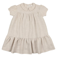 Coco Blanc Oatmeal Woven Peter Pan Dress