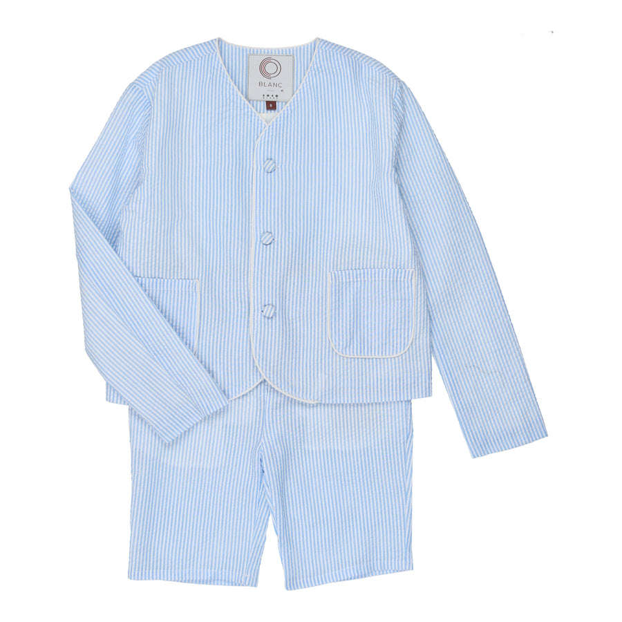 Coco Blanc Pale Blue/White Seersucker Suit