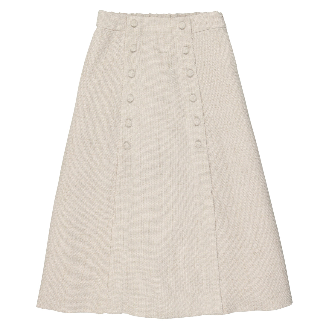 Coco Blanc Oatmeal Double Breasted Woven Skirt