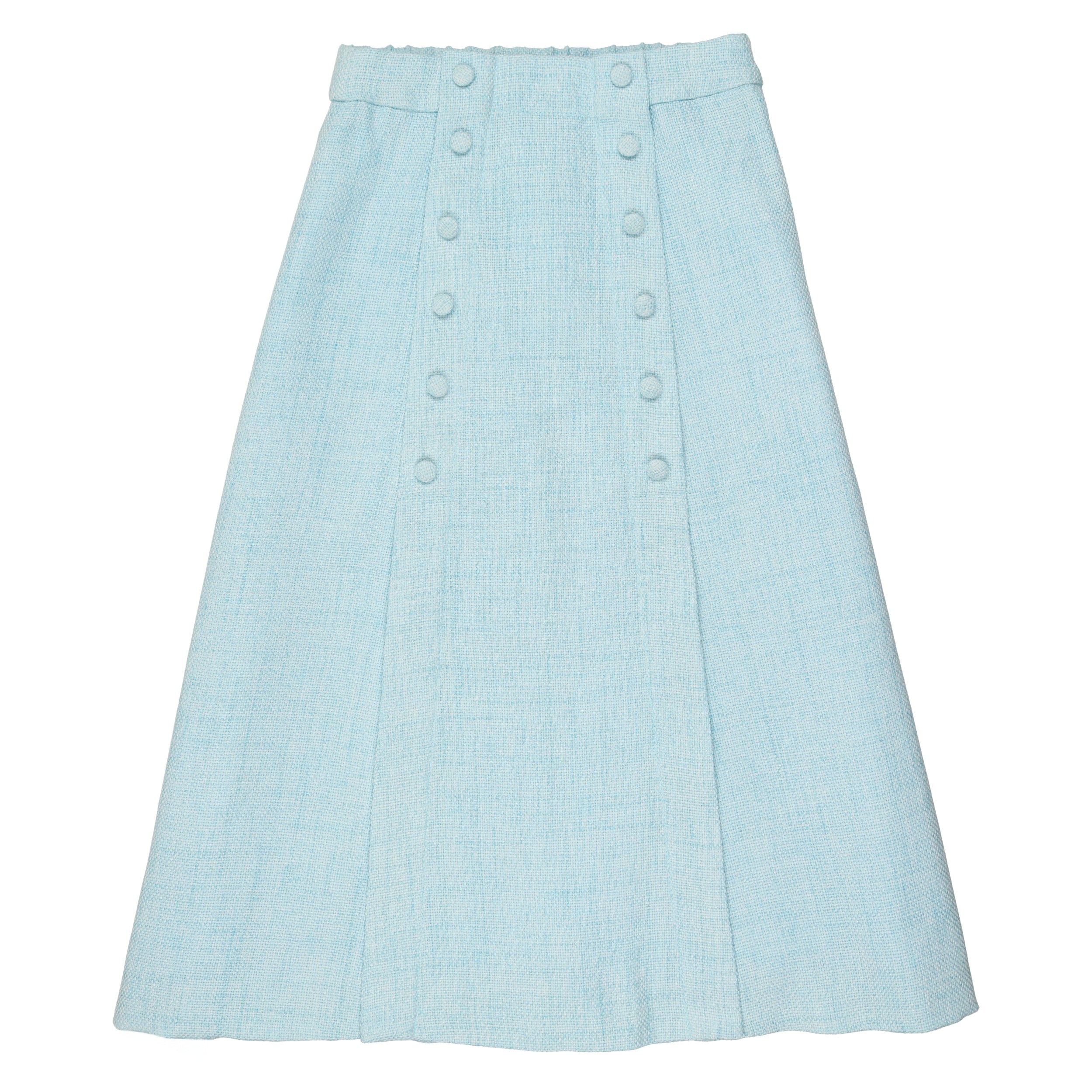 Coco Blanc Pale Blue Double Breasted Woven Skirt – Ladida