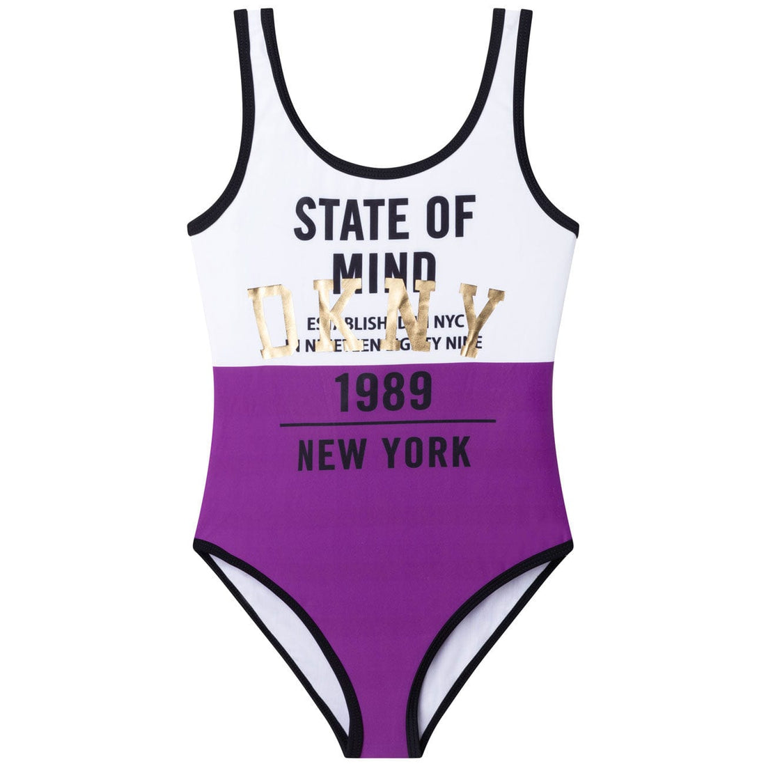 DKNY Purple/White State Of Mind Swimsuit – Ladida