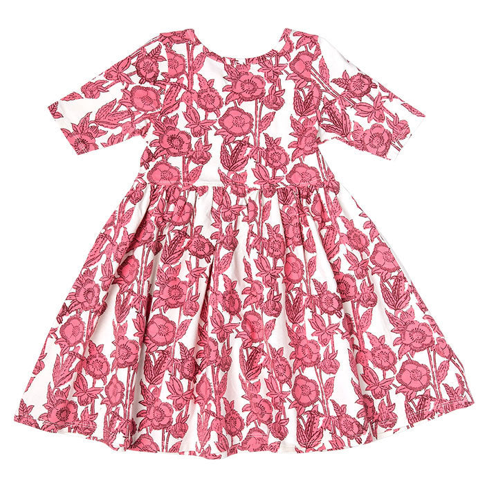 Pink Chicken Organic Steph Dress - Pink Stem Floral