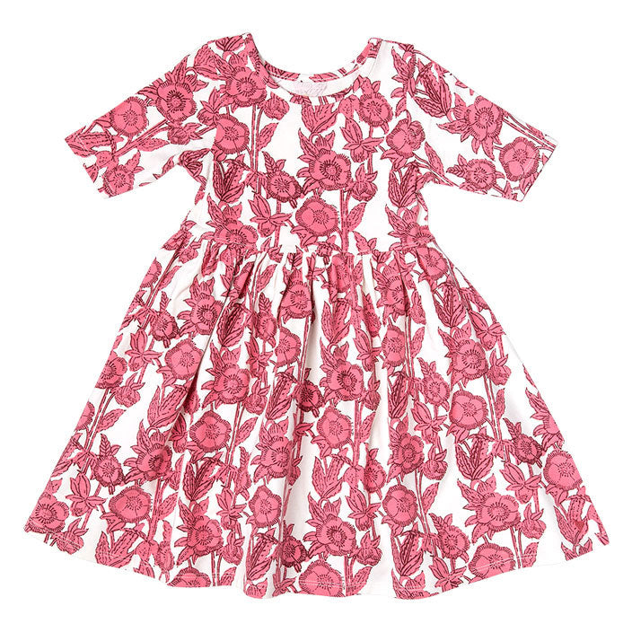 Pink Chicken Organic Steph Dress - Pink Stem Floral