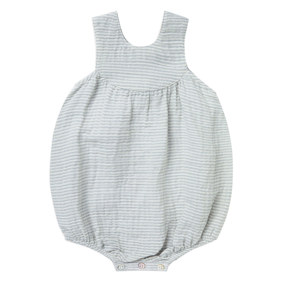 Rylee and Cru June Romper | Blue Micro Stripe