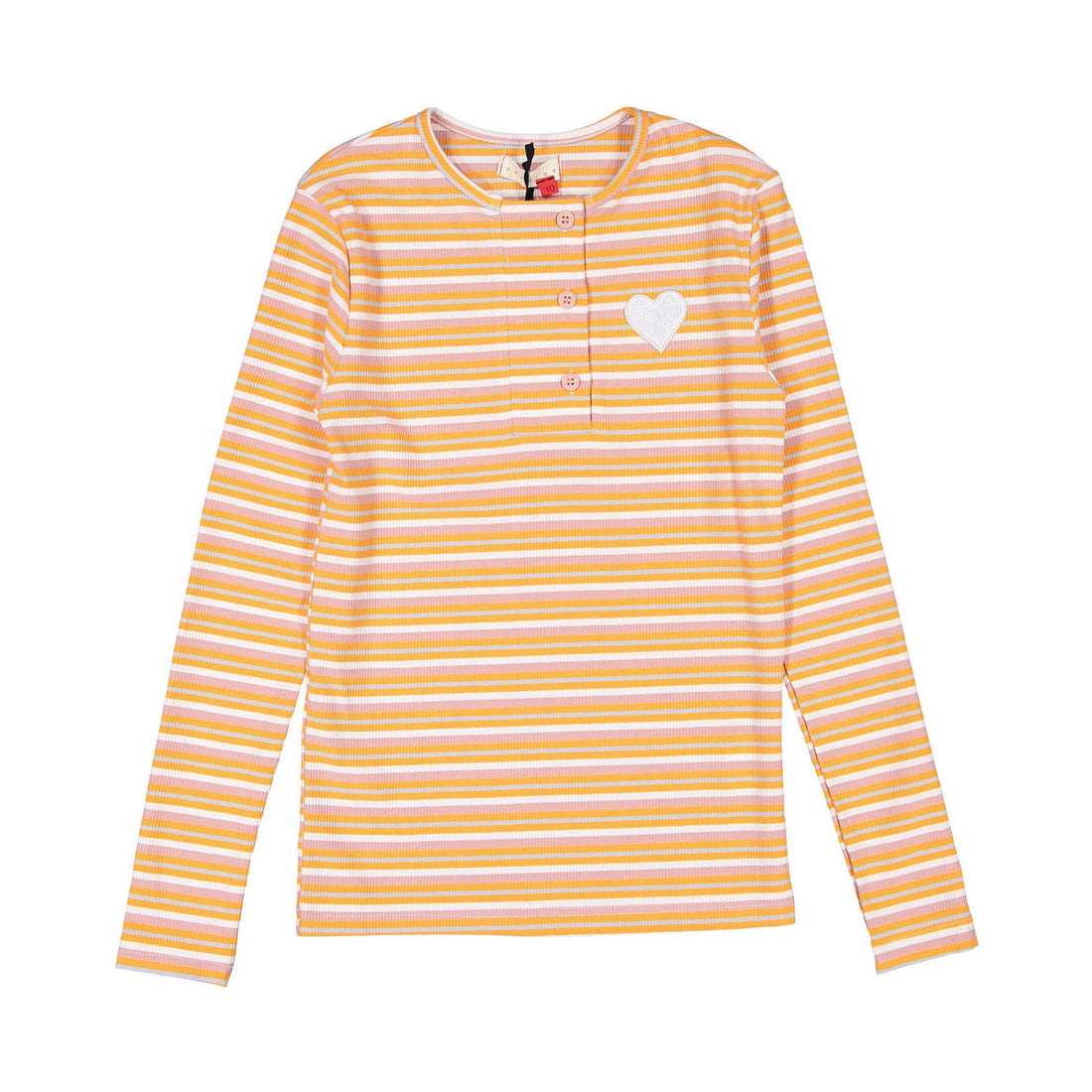 zero + us tees zero + us Orange Stripe Button Tee